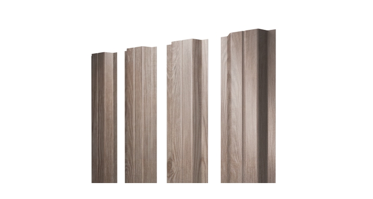 Штакетник П-образный A с прямым резом 0,45 Print Elite White Wood TwinColor