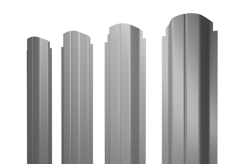 Штакетник П-образный А фигурный 0,4 PE RAL 7004 сигнальный серый