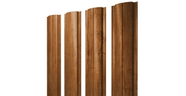Штакетник Полукруглый Slim с прямым резом 0,45 Print Elite Golden Wood TwinColor