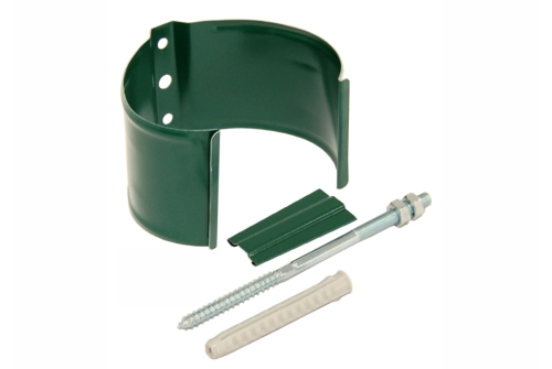 Хомут трубы металлический на камень Grand Line ПВХ зеленый (RAL 6005)