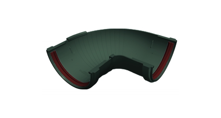 Угол желоба составной 90-150 град. Классика 120 ПВХ Grand Line зеленый (RAL 6005)