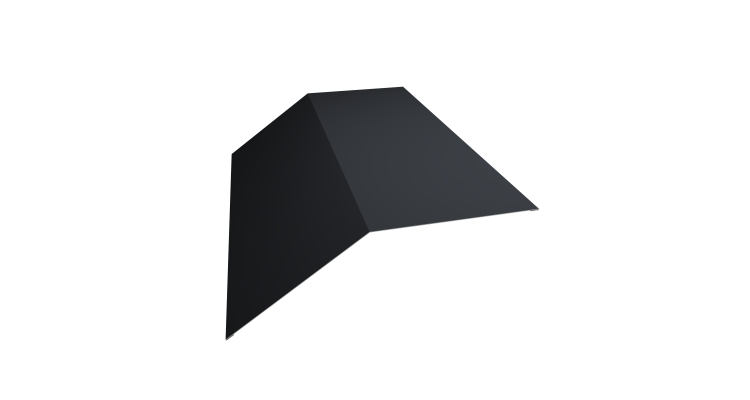 Планка конька плоского 190х190 0,45 Drap TX RAL 7024 мокрый асфальт (2м)