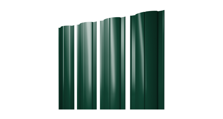 Штакетник Круглый с прямым резом 0,45 PE-Double RAL 6005 зеленый мох