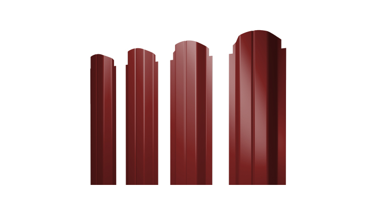 Штакетник П-образный A фигурный 0,45 PE RAL 3011 коричнево-красный