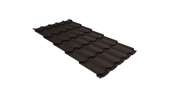 Металлочерепица квинта плюс 0,45 Drap-double TX RR 32 темно-коричневый