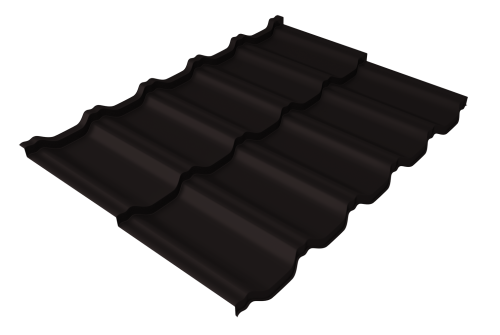 Металлочерепица модульная квинта uno GL 0,45 Drap-double TX RAL 9005 черный