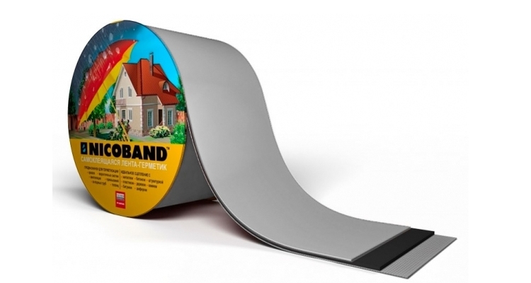 Лента герметизирующая Технониколь Nicoband самоклеящаяся 10мх30см, серебристая
