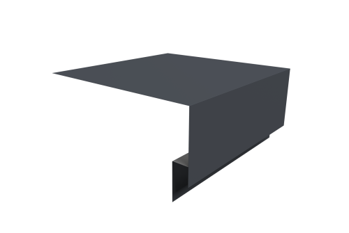 Планка околооконная сложная Блок-хаус new 200х75х27 0,45 PE с пленкой RAL 7024 мокрый асфальт (2м)