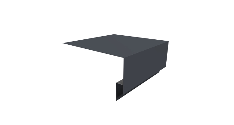 Планка околооконная сложная Блок-хаус new 250х75х27 0,45 Drap ST RAL 7024 мокрый асфальт (2м)