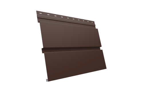 Софит металлический Квадро Брус без перфорации 0,5 Drap TX с пленкой RAL 8017 шоколад