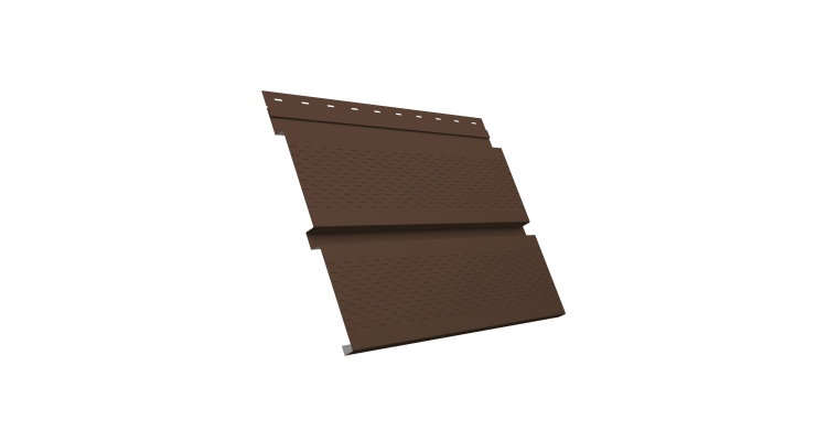 Софит металлический Квадро Брус с перфорацией 0,5 Drap TX с пленкой RAL 8017 шоколад