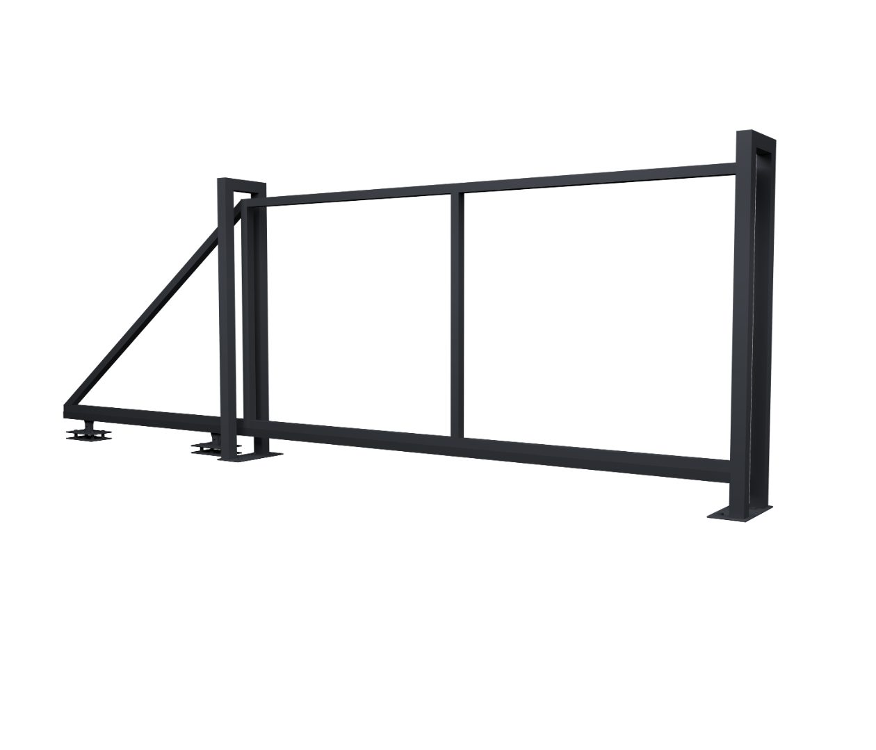 Ворота откатные Жалюзи Texas 2.0х3.5 RAL 7024 без заполнения (ламель 125 мм)