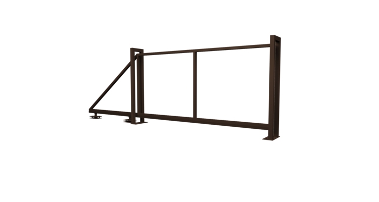 Ворота откатные Жалюзи Texas 2.0х4.0 RAL 8017 без заполнения (ламель 150 мм)