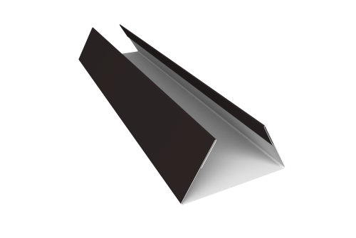 Планка стыковочная составная нижняя 0,5 Satin с пленкой RAL 9005 черный (3м)