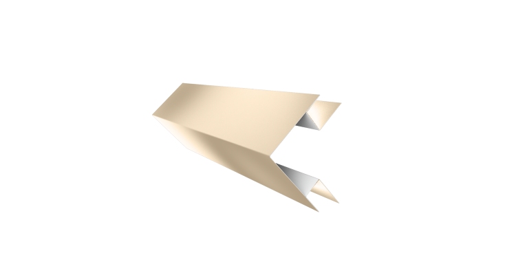 Угол внешний сложный 75х75 0,5 Satin с пленкой RAL 1015 светлая слоновая кость (3м)