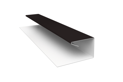 Планка П-образная завершающая сложная (КД) 0,45 Drap RAL 9005 черный (2м)