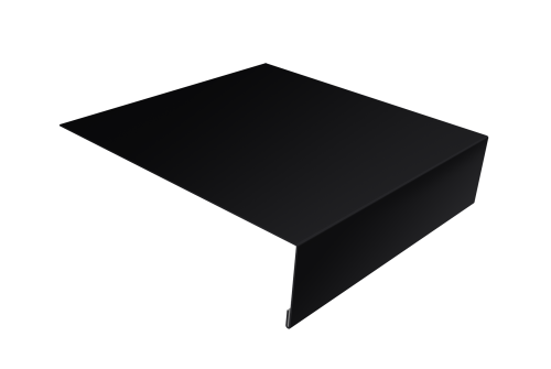 Планка лобовая/околооконная простая 190х50 0,45 PE с пленкой RAL 9005 черный (2м)