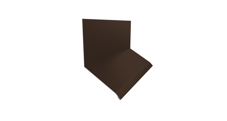 Планка примыкание верхнее к стене фальц Grand Line 150х130х20 0,45 Drap TR RAL 8017 шоколад (2м)
