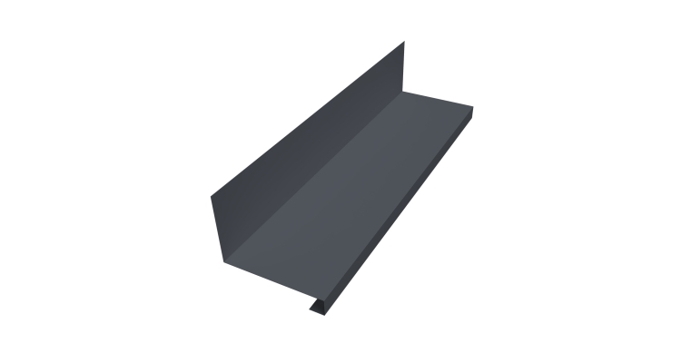 Планка примыкание нижнее к трубе фальц 0,45 Drap TwinColor RAL 7024 мокрый асфальт (2м)