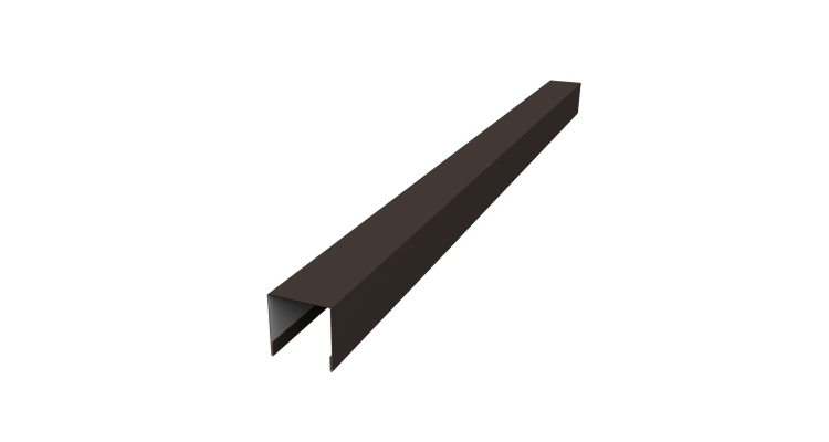 Планка вертикальная лицевая для забора жалюзи Palermo 0,45 PE RR 32 темно-коричневый (2,5м)