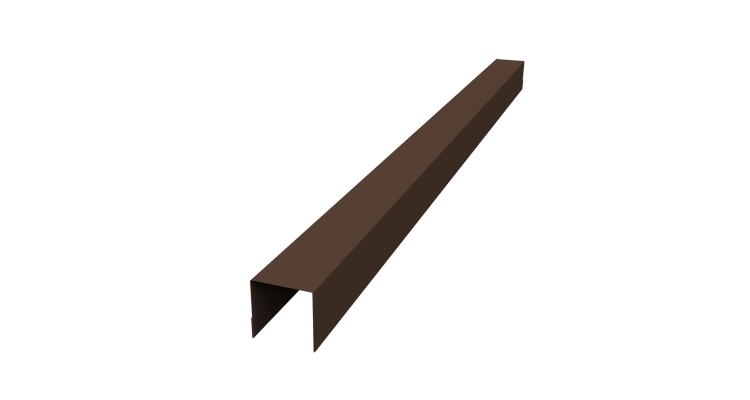 Планка вертикальная обратная для забора жалюзи Palermo 0,45 PE-Double RAL 8017 шоколад (3м)