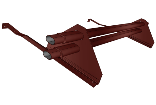 Снегозадержатель трубчатый для натуральной черепицы Стандарт RAL 3009 1м (профиль до 50мм)