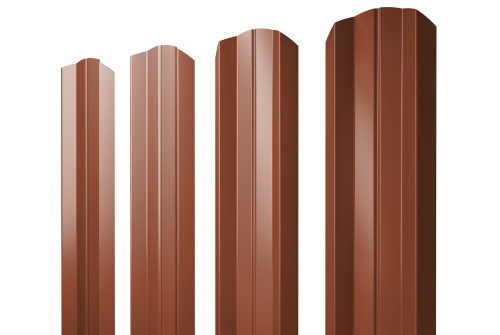 Штакетник М-образный А фигурный 0,5 Satin RAL 8004 терракота