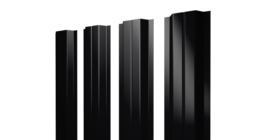 Штакетник П-образный A с прямым резом 0,5 Velur X RAL 9005 черный